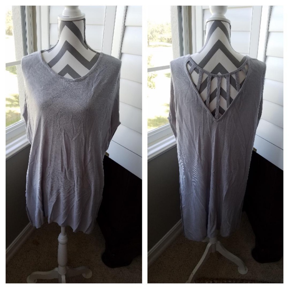 Gray Knit Layer Tunic Small